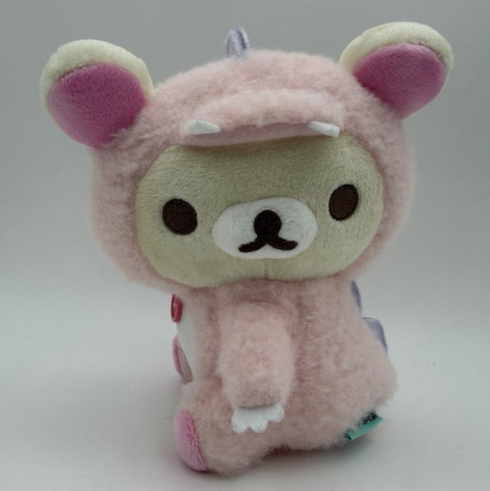 San-x pink Dino Dinosaur Plush Toy Round 1 Prize Rilakkuma korilakkuma 6”